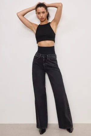 Good American Relaxed | Wide Leg<WIDE LEG SOLUTION JEANS Black377