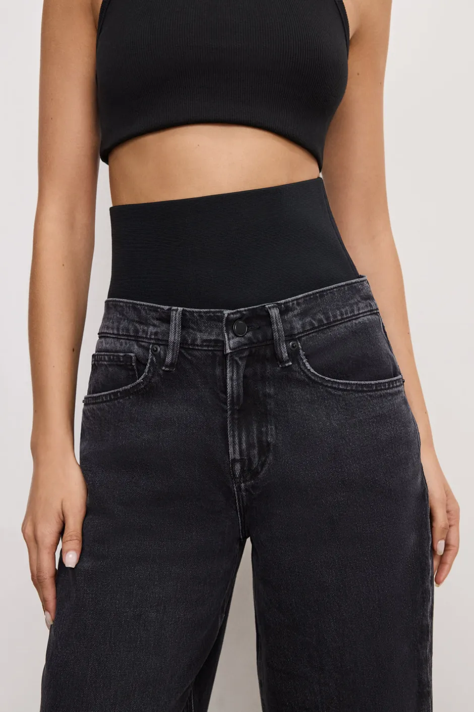 Good American Relaxed | Wide Leg<WIDE LEG SOLUTION JEANS Black377