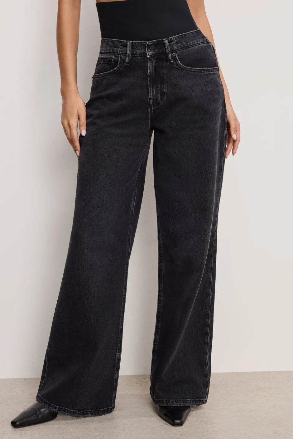 Good American Relaxed | Wide Leg<WIDE LEG SOLUTION JEANS Black377
