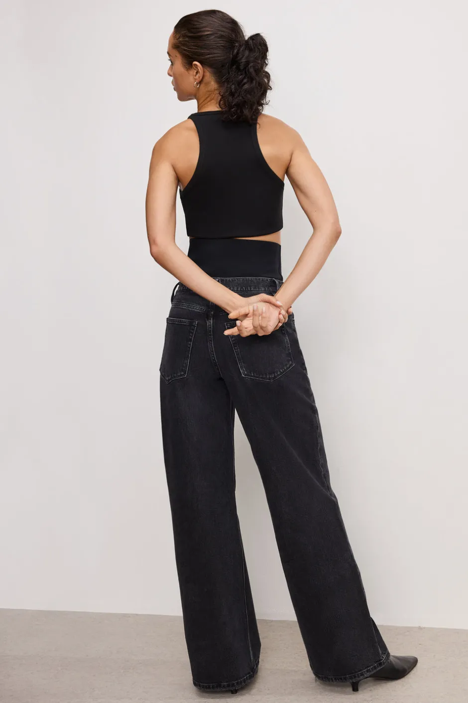 Good American Relaxed | Wide Leg<WIDE LEG SOLUTION JEANS Black377